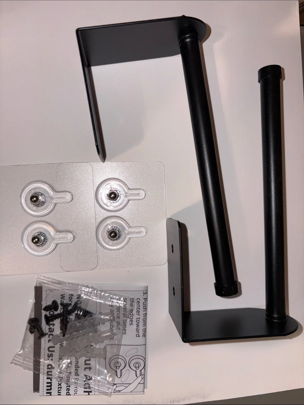 2 Black metal Hook set Wall Mounted or adhesive Hook Rack for hats coats bags